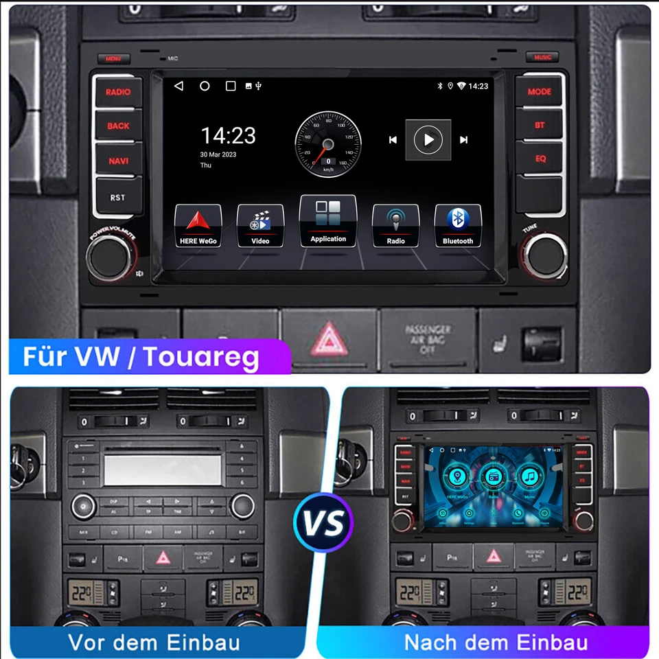 128GB Android14 DAB+ 7" Autoradio CarPlay Navi GPS BT Für VW TOUAREG T5 Multivan - Bild 4 von 4