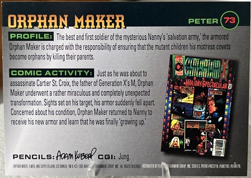 Orphan Maker #73 Super Villain 1996 Fleer Marvel X-Men TCG - Picture 2 of 2