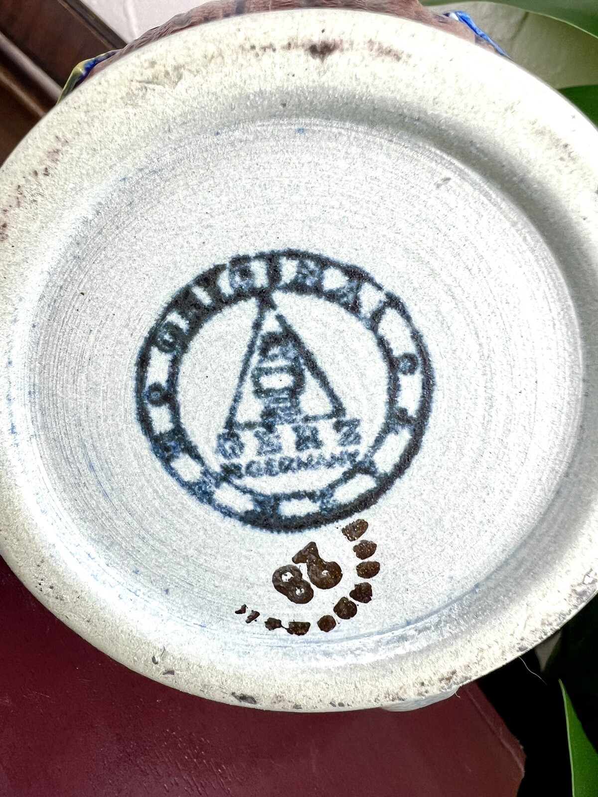 Vintage Lidded Gerzit Gerz Beer Stein Friar Monk Book Bible Germany Stoneware