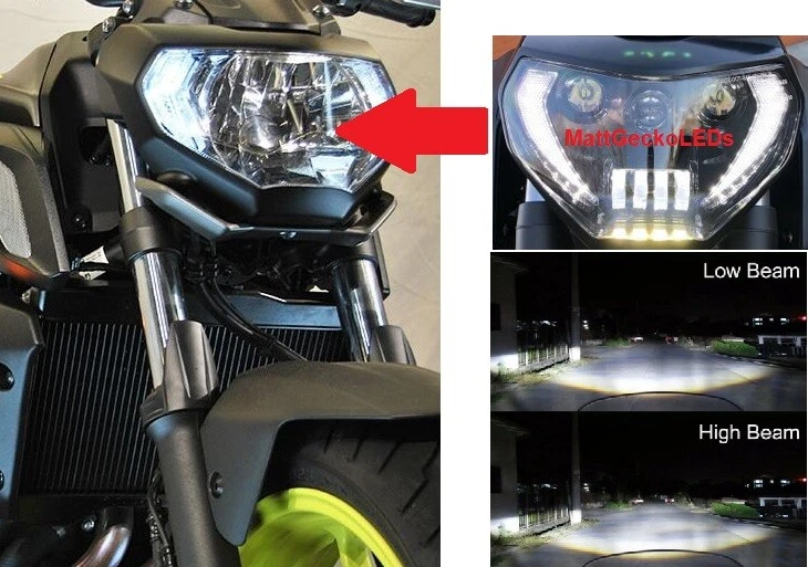 Additional LED headlights for motorcycle Yamaha MT-07 (2018 - 2020)