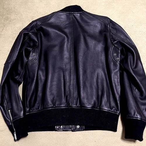 Diesel Men L Ma-1 Lamb Leather Jacket Classic Vintage style Fall Winter Used JP - Picture 3 of 5