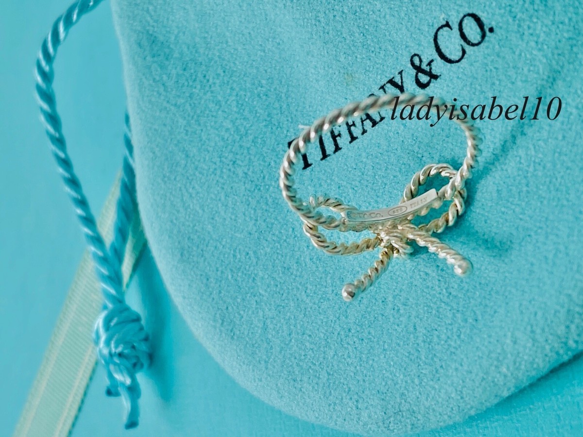 Vintage Tiffany Bow Ribbon Ring 希少 廃盤品 Tiffany & Co RARE Silver Twist Bow Ribbon Italy Ring size O