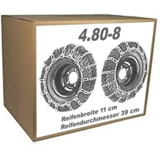 4.80-8 Schneeketten für Rasenmäher Einachser Schneefrese Reifen D=39 cm  B=11 cm