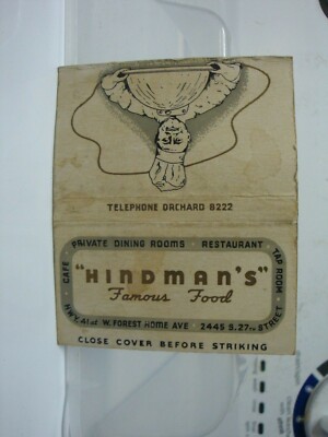Hindman's Famous Food. Milwaukee, Wis. E.J. Corrigan, Manager 1940s