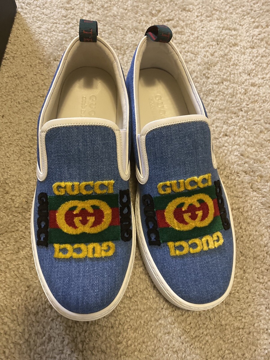 Gucci denim man kura slip on loafer size 9 | eBay display picture 2