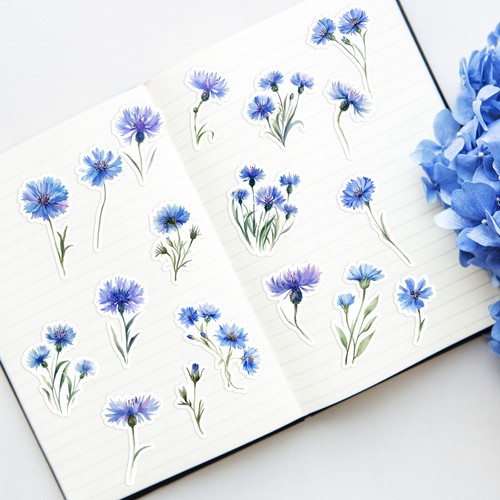 Pegatinas de flores lavanda margarita amapola orquídea floral álbum de recortes diario planificador - Imagen 5 de 13