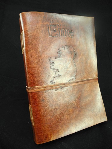 A5 Handmade Leather Journal Sketchbook Diary: - EIRE Map of IRELAND - Picture 4 of 8