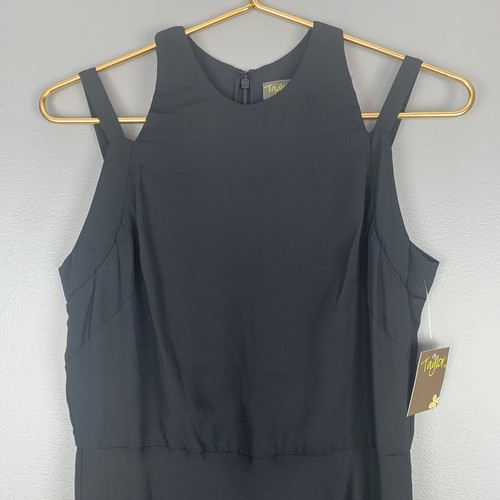 Taylor Womens Size 4 Georgette Black Maxi Dress NWT - Bild 3 von 6
