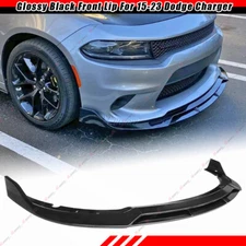 For 2015-23 Dodge Charger SRT Scat Pack Glossy Black Front Bumper Lip Kit