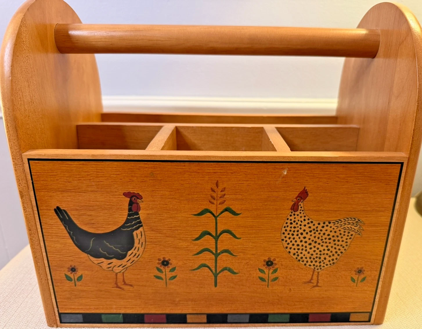 Vintage Kamenstein Wooden Caddy Rooster Hen Farmhouse Kitchen Organizer
Opens in a new window or tab