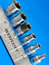 Snap-on Socket Set 1/4” Drive 3/16” to 1/2” 6 Point 6 Pieces USA B-6-1 Snap-on Socket Set 1/4” Drive 3/16” to 1/2” 6 Point 6 Pieces USA B-6-1