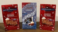 Ghirardelli & Lindt Peppermint Hot Cocoa Chocolates Holiday Limited Edition Trio