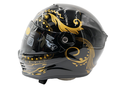 #ad SCORPION EXO COVERT FX MOTORCYCLE HELMET EL MALO GOLD GLOSS BLACK SIZE XL $135.99