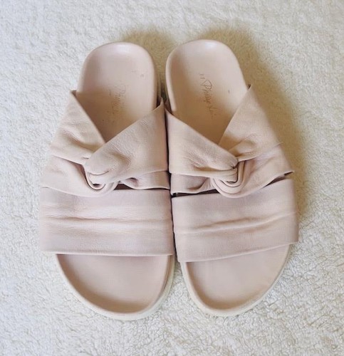 3.1 Phillip Lim Pink Twisted Pool Slides Made in Italy