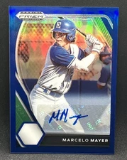 2021 Panini Prizm Draft Picks #87/99 Blue Prizm Autographs #PDP4 Marcelo Mayer