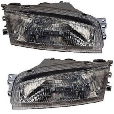 Headlights Mitsubishi Mirage DE 97-00 LS 97-01 w/ Bulb 2pc Clear Lens Left Right