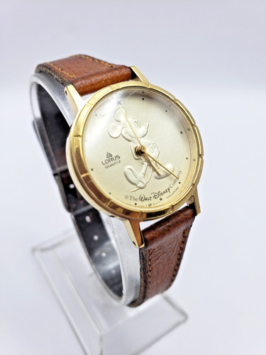 Lorus Disney Mickey Mouse Gold Tone Dial Quartz Women's Watch Y481-1730-RO