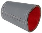 [2 Sets] Genuine Leather Compact Dice Cups Grey Red + (6) Dice 15mm Light Ivory — photo 7