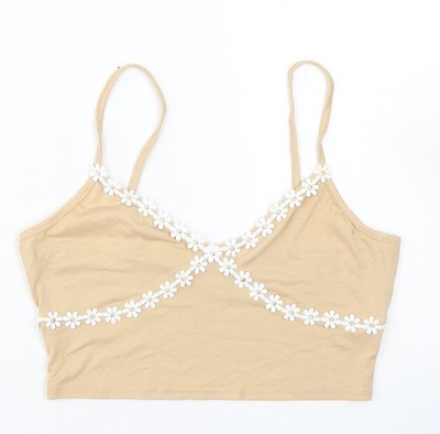 Cropped-Tanktop Damen UK Größe M ROMWE Beige
