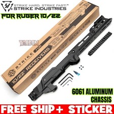 Strike Industries Modular Aluminum Black Chassis For Ruger 1022 Rifle Picatinny