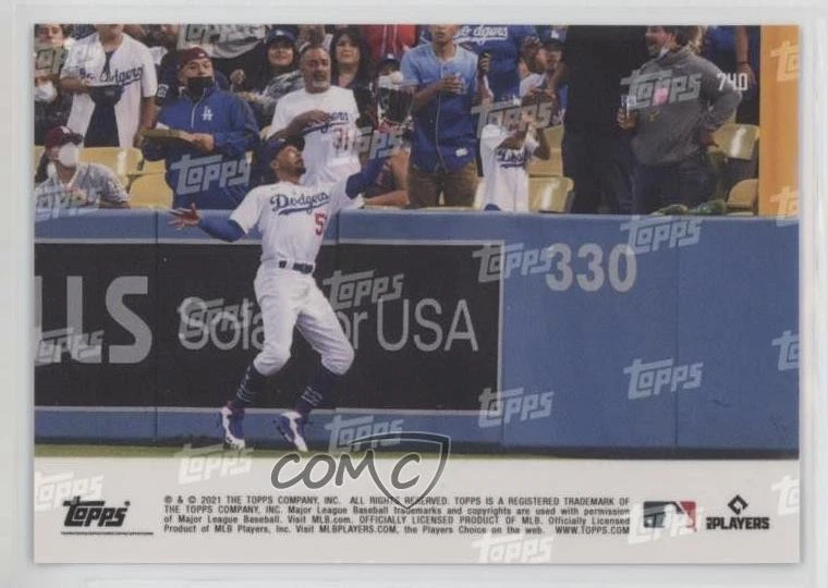 2021 Topps Now Purple /25 Mookie Betts #740 - Image 2 of 2