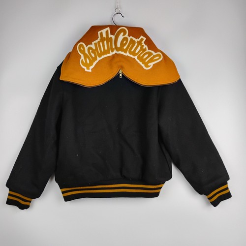 Vintage Holloway South Central Trojans Varsity Jacket Wool L Split Hood USA Made