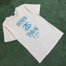 Vintage Y2K stussy white graphic T-shirt   Size : Medium