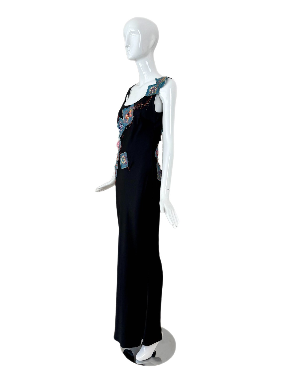 JOHN GALLIANO 2002 Vintage 3D Y2K Patchwork Embroidered Evening Gown Maxi Dress image 5
