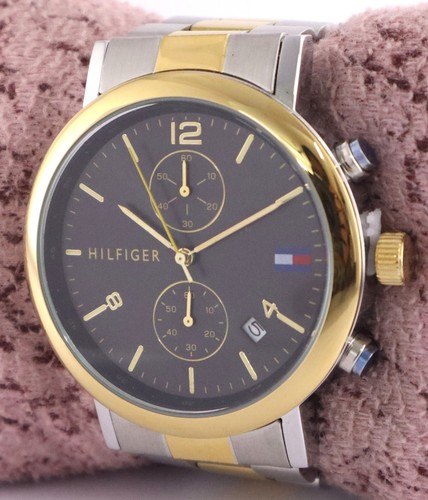 Tommy Hilfiger Men Chronograph Black Dial "Date" Excellent Working Wristwatch - Picture 3 of 8