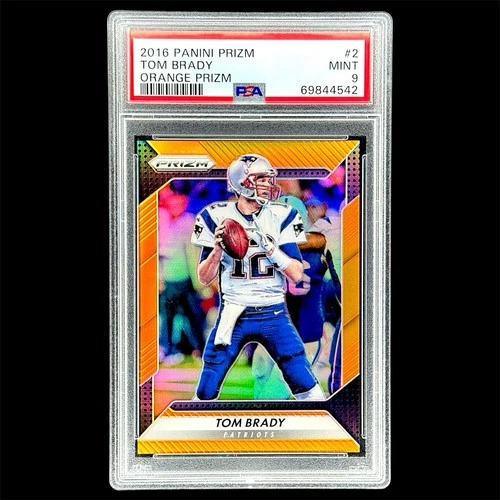 /299 Tom Brady 2016 Panini Prizm Orange PSA 9 MINT #2 Patriots GOAT 🔥 📈