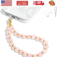 Authentic Gemstone Beaded Phone Wrist Strap, Detachable Phone Bracelet Strap ...