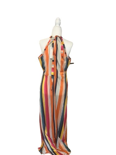 Brand New-Styleword Stripe Multicolor Halter Maxi Dress Sz Xl - Picture 2 of 8