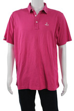 Straight Down Mens Pink Collared Short Sleeve Polo 57 Pima 43 Poly Size L