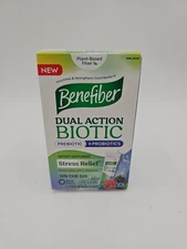 Benefiber Dual Action Biotic Plus Stress Relief Mixed Berry 18 Packs Exp 12/25