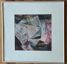 B D KEISEL ORIGINAL MIXED MEDIA PAINTING SIGNED/MATTED 16.5" X 16.5"