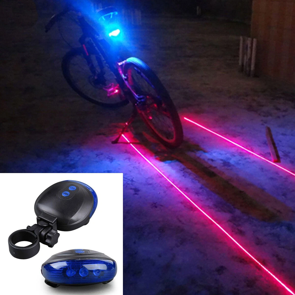 Éclairage de vélo Lumières USB Rechargeable Vélo Feu Arrière LED Laser