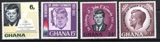 Ghana Stamp Scott #236-239, President John F. Kennedy, Set of 4, MNH, SCV$1.00