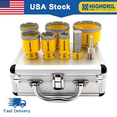 Diamond Tile Drill Bit Set Hole Saw Finger Bit Adapter 7pcs/box Marble Porcelain