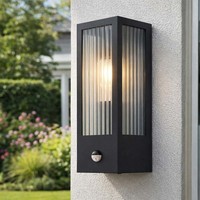 Wandleuchte Bewegungsmelder AußEnleuchte Glas Wandlampe Schwarz Hauswandlampe