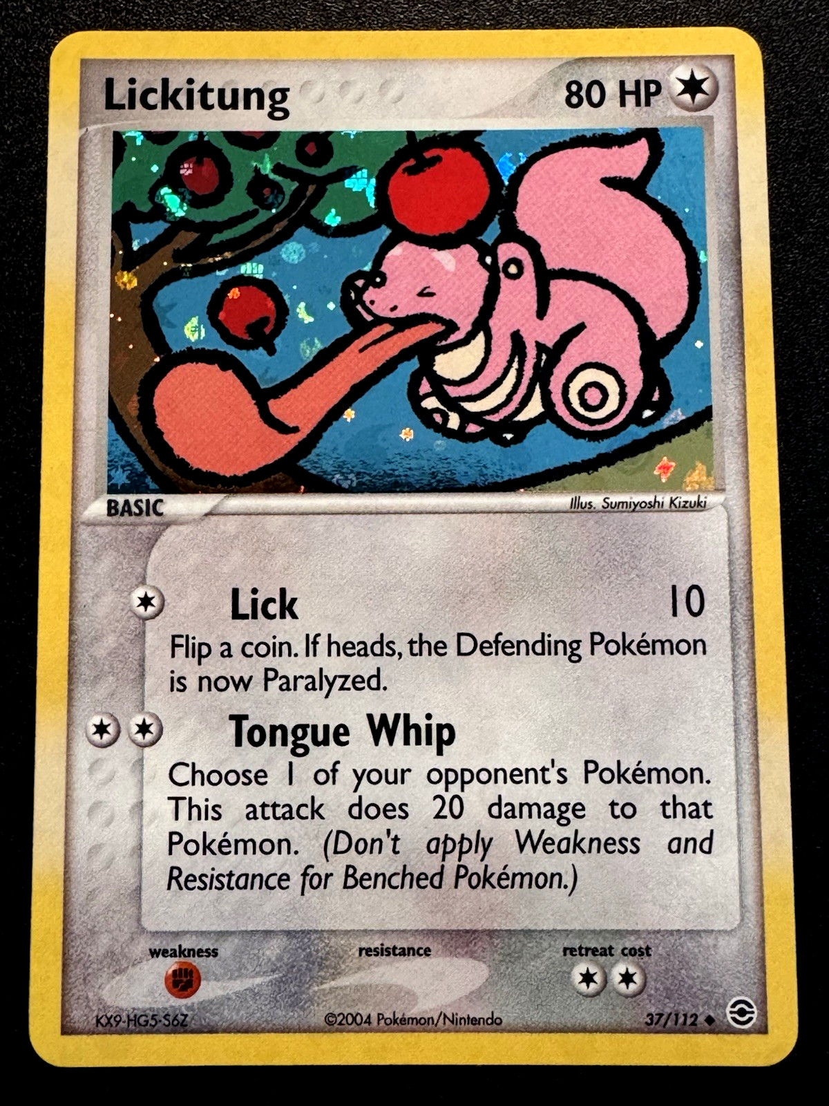 Lickitung 37/112 FireRed & LeafGreen Pokemon Card Reverse Holo Rare Near Mint