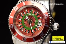 Invicta Pro Diver CASINO Roulette House of Cards Quartz Mens Silver Watch 40mm