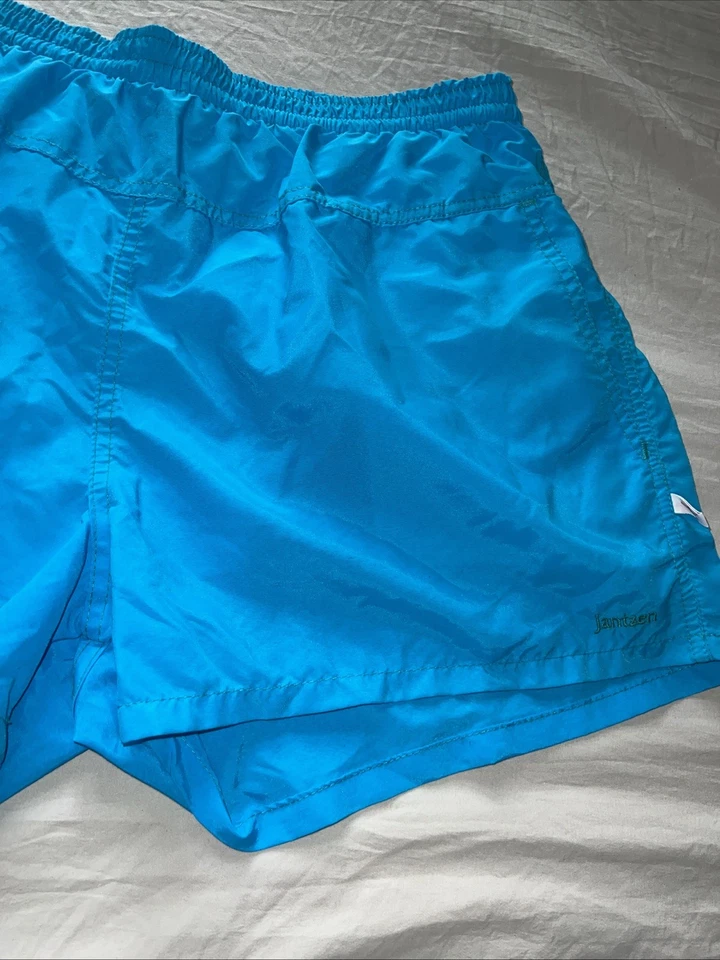 Vintage Jantzen Swim Shorts 3" Trunks Quick Dry Nylon Men's XL Nylon Turquoise - Image 3 of 4