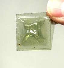 1" Pinchback Glass Jewel - light green - for stained glass - group of 6