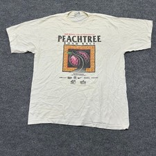 Cotton Graphics T-Shirt Mens XL Cream 1999 Peachtree Race Vintage Graphic Tee