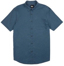 Quiksilver Saltwater Classic Stretch Short Sleeve Cotton Shirt - Riviera Blue