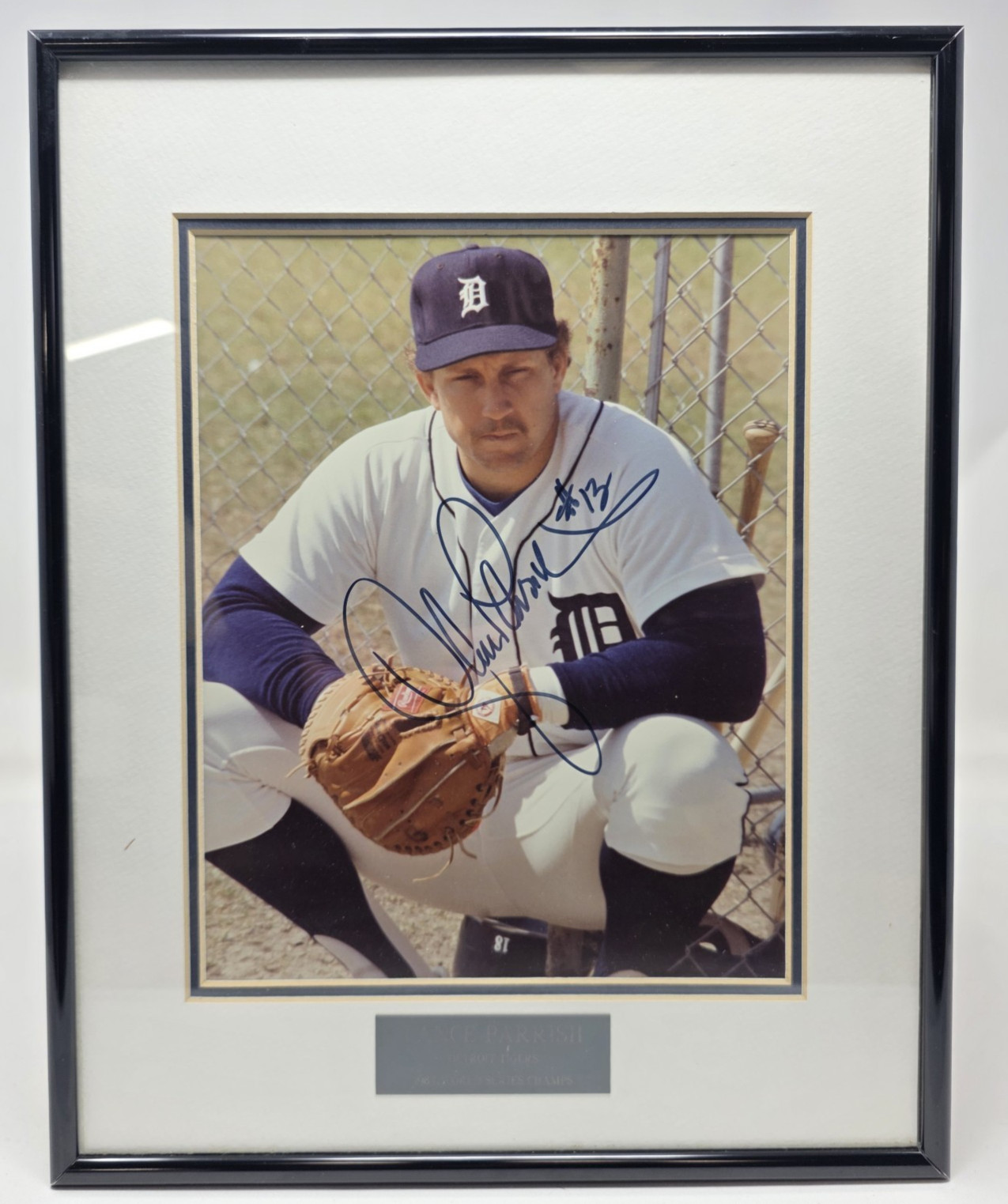 Lance Parrish Signed Detroit Tigers 1984 WS Champ Framed Auto Photo COA