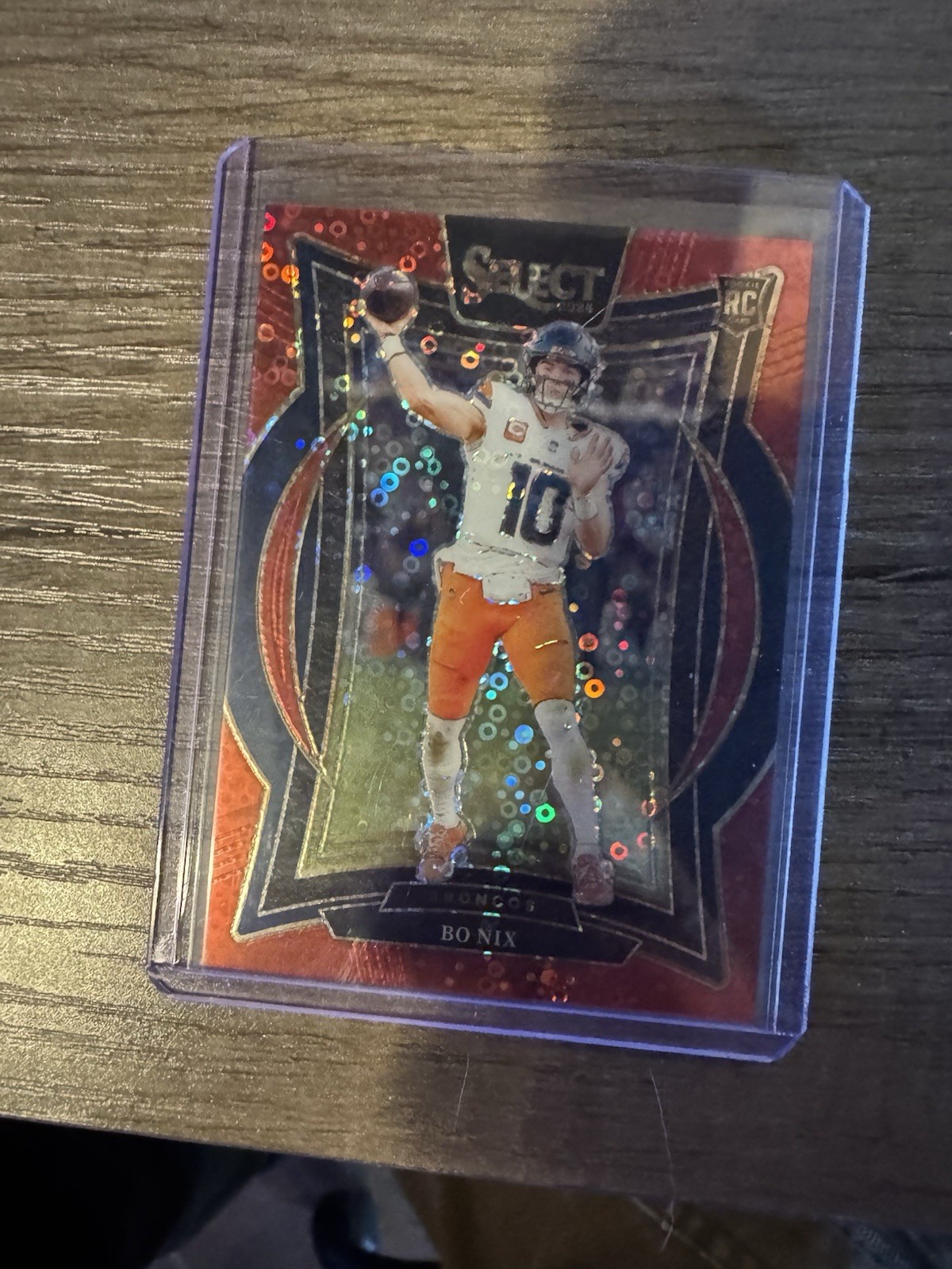 2024 Panini Select - Concourse Bo Nix #30 Red Disco Prizm 39/49 (RC)