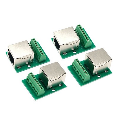 4 Stück für RJ45 einzelne Buchse Ethernet Adapter Platine 8-polig Metallkonstr