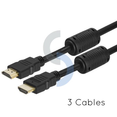 3x 1.5 Ft 1.5Feet High Speed 3D Male HDMI Cable For HDTV Xbox 360 PS3 PS4 US
