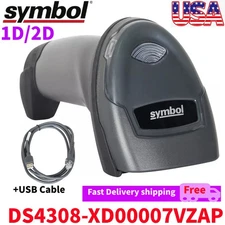 Symbol DS4308-XD00007VZAP 1D 2D Standard Range Barcode Scanner w USB Cable USA